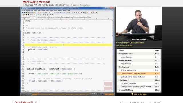 PHP with MySQL: Magic Methods