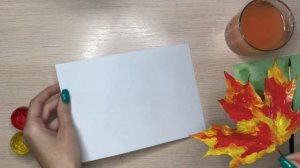 Печать кленовым листом 3+. Гуашь.