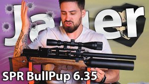 PCP Jager SPR BullPup 6.35 мм (470 мм, передний взвод, LW, колба) видео обзор