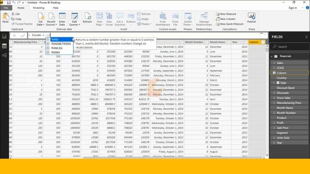 RAND function (DAX) - DAX | RAND function (DAX) In power bi Desktop