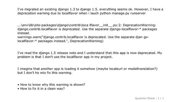 Django : How to fix localflavor deprecation warning in django 1.5? смотреть онлайн