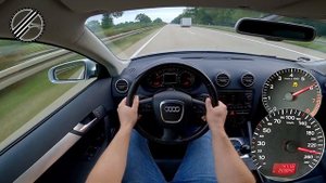 Audi A3 3.2 VR6 quattro S tronic 250 PS Top Speed Drive On German Autobahn No Speed Limit