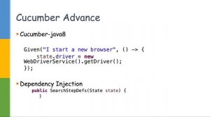 Cucumber Advance Features ( java8 support, DI , Parallel )