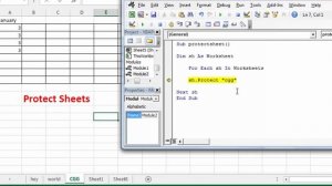 Protect sheet with excel VBA for each Loop | Excel VBA lesson - 23 | Excel VBA for beginners