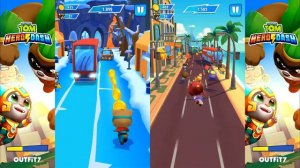 ХОЛОДНЫЙ VS ГОРЯЧИЙ соревнование в игре ГОВОРЯЩИЙ ТОМ погоня героев, Бег за золотом и Subway Surfer