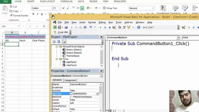 Excel VBA Programming Basics Tutorial # 13 | Introduction Userforms and creating data entry userfor