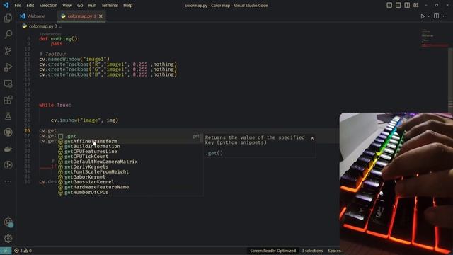 ASMR Programming - Make & Find Color Code Using Python Simple  - No Talking | #computervision