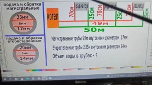 Объем воды и отопление и трубы