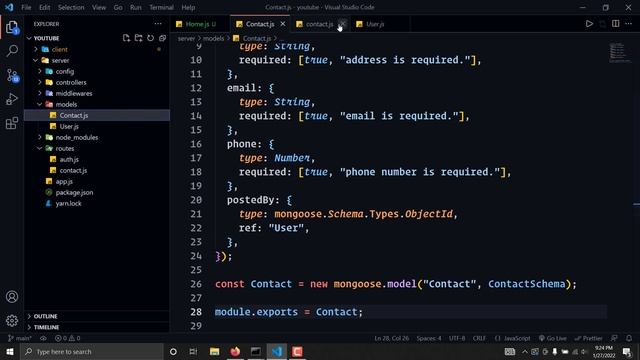 [#7]. Creating Contact Model - Build a Contact Management System using MERN stack from Scratch!