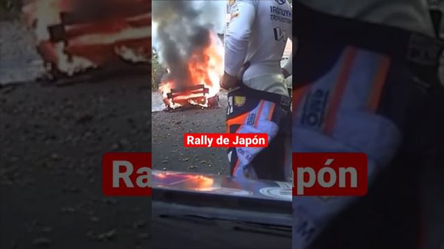 Coche de Rally en llamas en el Rally de Japón | Dani Sordo