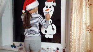 Новогодний рисунок на окне