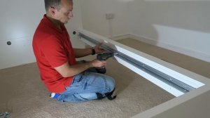 Ikea MALM Bed frame assembly with 4 storage boxes White/luröy