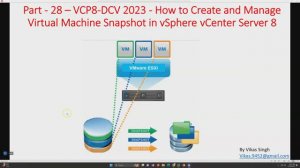 VCP8-DCV 2023 | Part-28 | How to Create and Manage Virtual Machine Snapshot in vSphere vCenter 8