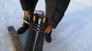 Самодельная гусеница на снегокат готова