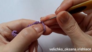 Веточка из листьев и блок-столбиков крючком. Ирландское кружево. Irish lace