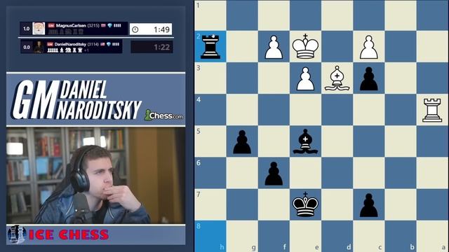 GM Daniel Naroditsky challenged Magnus to play Blitz (game 2) смотреть онлайн
