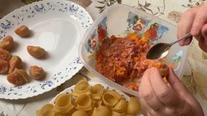 ФАРШИРОВАННЫЕ МАКАРОНЫ ( РАКУШКИ)