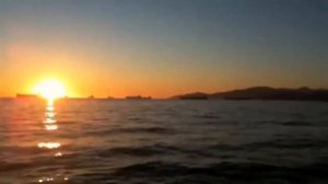 Футаж закат Солнца над морем