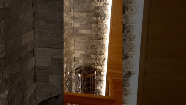 Отделка сауны , погол Африканский Абаш, электро печь Harvia смотреть онлайн