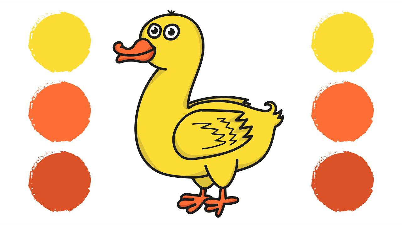 Как нарисовать УТОЧКУ / Раскраска УТЕНОК / How to draw a DUCK / Coloring DUCK / Краски Раскраски смотреть онлайн