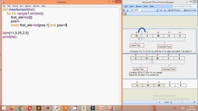 Insertion Sort in Python (Program)