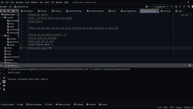 Basic of python print function(@CodeWithHarry @LoveBabbar )