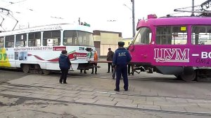 Трамвай сошел с рельс в Нижнем Новгороде