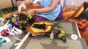 Композиция из цветов. Оазис.Композиция из оазиса. Флористика