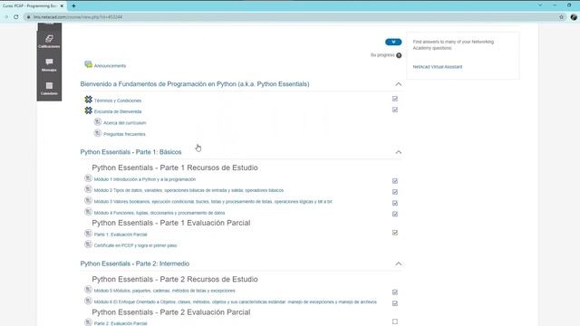 Inscripción a Programming Essentials In Python (Cisco)