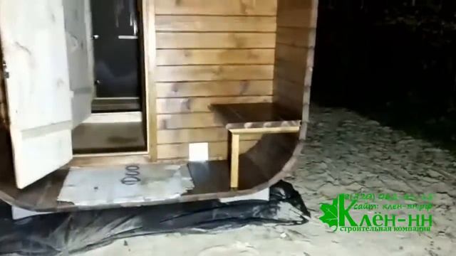 Баня бочка квадро с крыльцом в Выксе под ключ смотреть онлайн