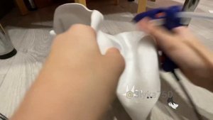 ТУТОР КАК ОБКЛЕИТЬ ФЕТРОВ(ФЛИСОМ) МАСКУ!)#квадробика #квадробикатоп #кошка #хвостик #cute