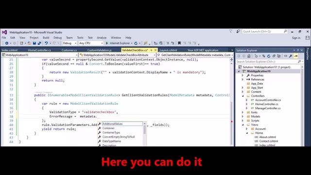 MVC - Custom Validation - Error not displayed