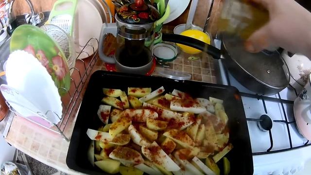 РЕЦЕПТ/КАРТОШКА В ДУХОВКЕ ПО ДЕРЕВЕНСКИ/Картошка с мясом/#картошка #мясо