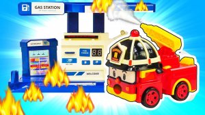 Машинки-помощники и горящая автозаправка! Робокар Поли и развивающие мультики про машинки для детей