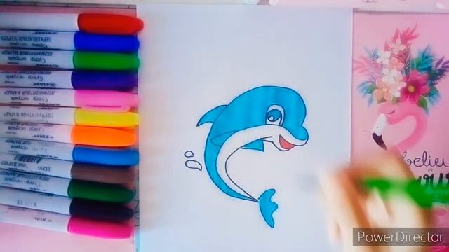 Как легко нарисовать милого дельфина. смотреть онлайн