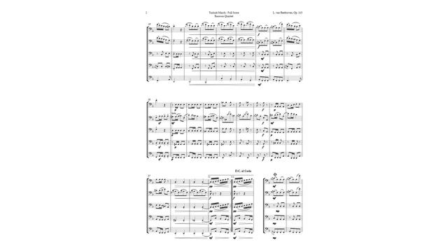 Turkish March by Beethoven for Bassoon Quintet | SHEET MUSIC смотреть онлайн