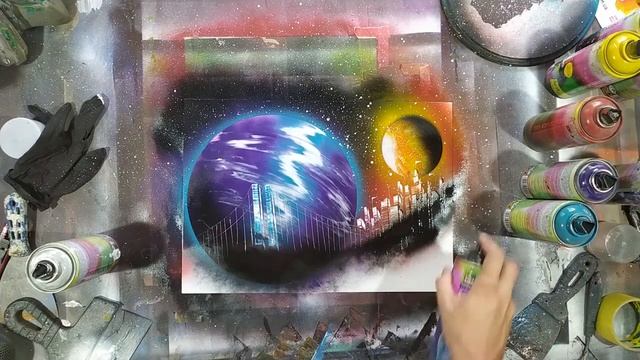 Как НАРИСОВАТЬ водопады и кусты БАЛЛОНЧИКАМИ ? смотреть онлайн