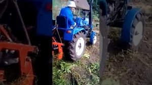 копка картошки мотоблочной картофелекопалкой переделанной на мини трактор