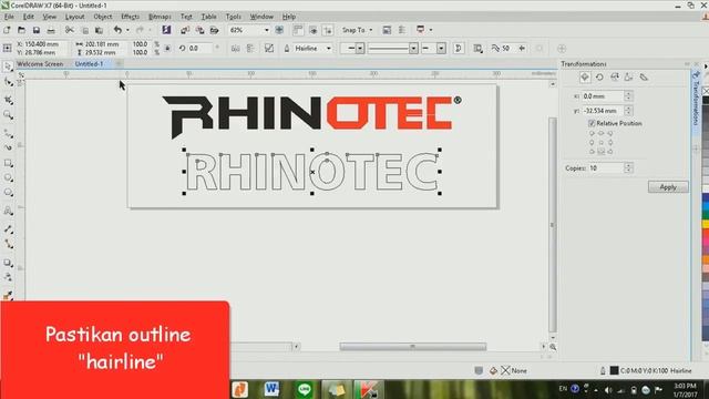 Cara menggunakan coreldraw dengan mesin cutting Teneth Rhinotech смотреть онлайн