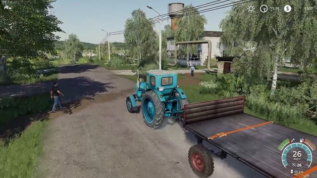 FS 19 - Взял подработку. Везу лес на тракторе. Культивирую поле - Фермер в БАЛДЕЙКИНО # 4 смотреть онлайн
