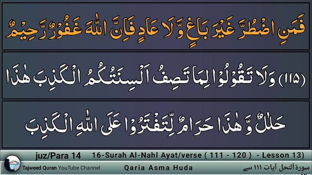 Surah An Nahl ayat (111 - 120) by Asma Huda | Learn Quran with Tajweed | Para14 | Lesson 13 смотреть онлайн