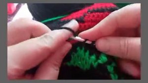 Двухсторонний жаккард крючком. Как прокладывать нить при двухстороннем жаккарде крючком.