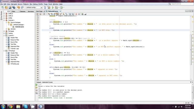 BeginnersJava.com -- Java- Lesson 8-2- using math functions with if logic смотреть онлайн
