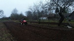 Вспашка минитрактором Yanmar Ke-4.Осень 2022.