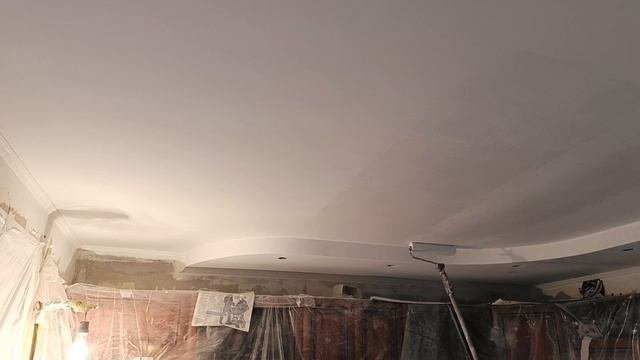 Как покрасить потолок валиком на палке