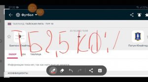 ОЙ: КФ  - 1.75 БАНГКОК ЮН - ПАТУМ ЮН / ПРОГНОЗЫ НА ФУТБОЛ / СТРАТЕГИИ СТАВОК / 23.10.2022