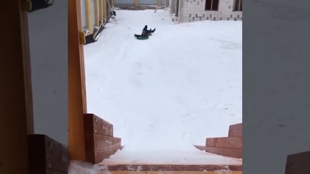 Зимняя деревянная горка. Скат для тюбинга и ледянок. Доставка и сборка! смотреть онлайн
