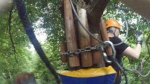 Веревочный парк ПандаПарк в Филёвском парке "Троллейный" маршрут, частично 18+