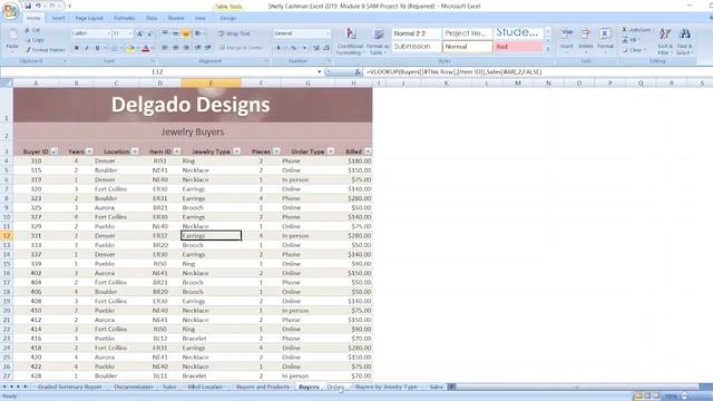 Shelly Cashman Excel 2019 | Module 8: SAM Project 1b #shellycashmanexcel2019 #module8 #samproject1b