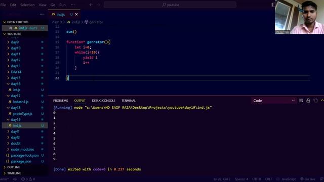 Generator function in javaScript || interview question part-18